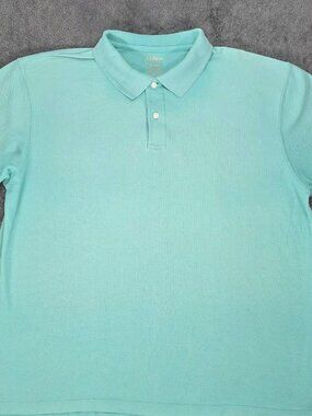 L.L. Bean Teal Polo Shirt Mens XL Traditional Fit Cotton Short Sleeve